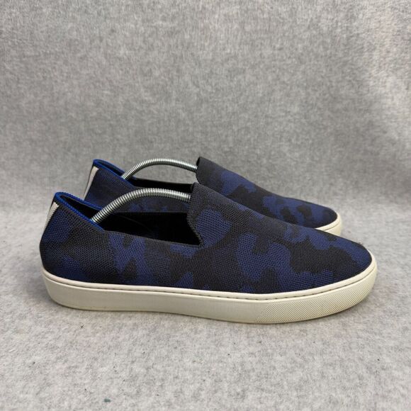Rothys Shoes Womens Size 10.5 Blue Camo Slip On The Original Sneaker Casual Knit - Picture 4 of 9